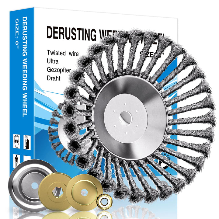 Profi Unkrautbürste Freischneider, Universelle Wildkrautbürste für Motorsensen 25,4mm Bohrung, Draht