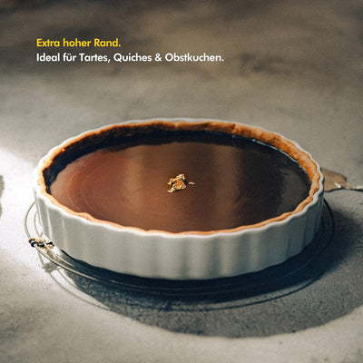 KIVY Tarte & Quicheform Keramik 28cm - Antihaftbeschichtete Tarteform 28 cm rund - Tarteform Keramik