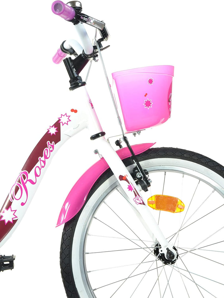 SCH Girls Bicycle Roses Children's Bicycle 20" (6-10 years) Weiss, 20" (6-10 years) Weiss