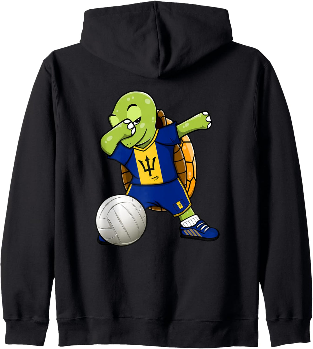 Dabbing Schildkröte Barbados Volleyball Barbadische Flagge Kapuzenjacke