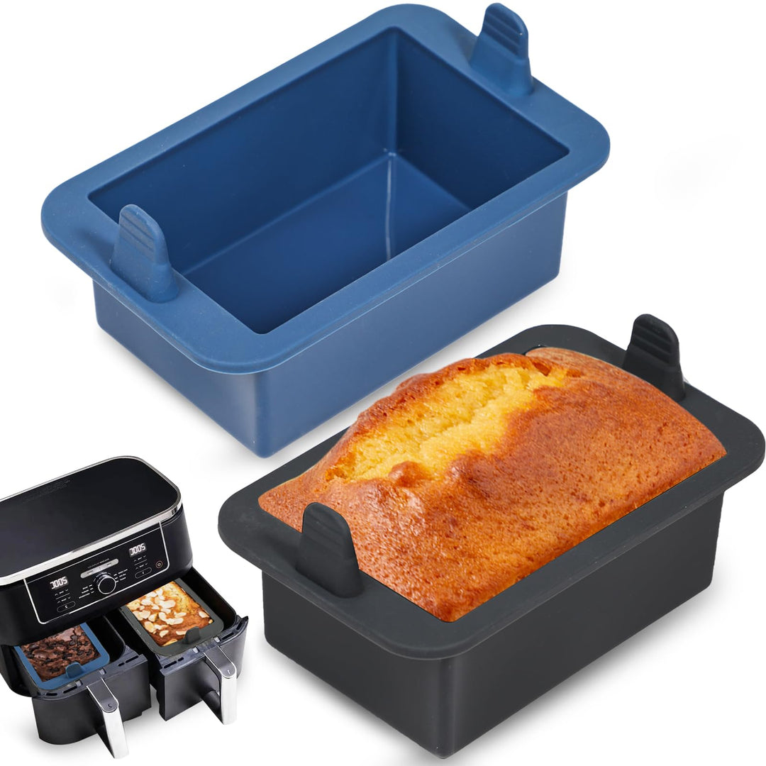 Webake Brotbackform Klein Silikonform für Heissluftfritteuse 2 Stück Air Fryer Silikon Kastenform Ai