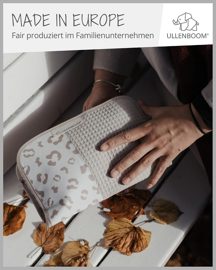 ULLENBOOM Windeltasche für unterwegs Leo (Made in EU) - Wickeltasche für bis zu 3 Windeln, Feuchttüc