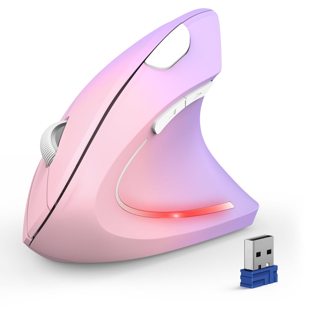 TECKNET Ergonomische Maus, Kabellose Bluetooth Vertikale Maus(BT 5.0+BT 3.0+2.4G), 6 Einstellstufen