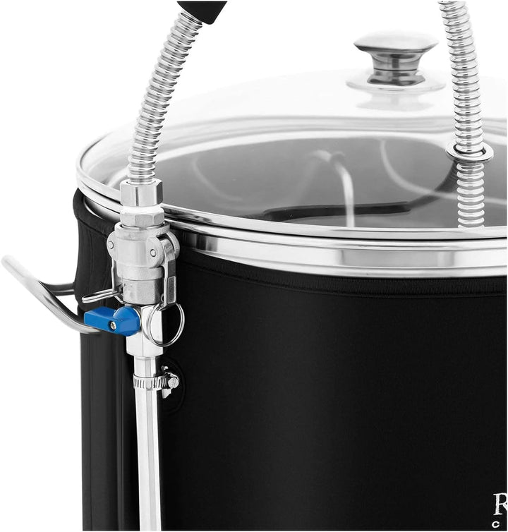 Royal Catering RCBM-60IN Braukessel mit Isolierung 60 l 3000 W 0-100 °C Edelstahl gehärtetes Glas Bi