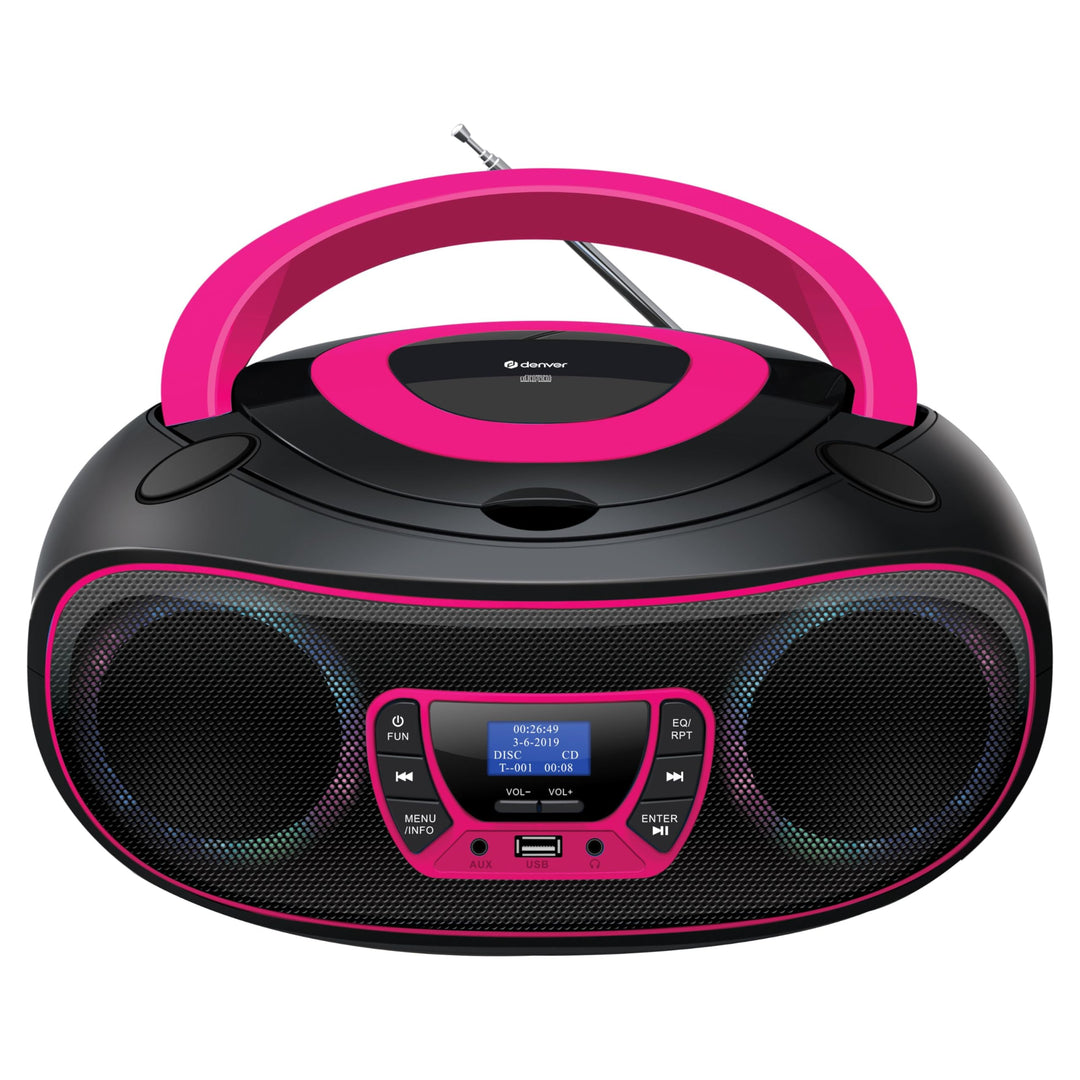 Denver DAB+ Boombox Mit DAB+/FM-Radio, Bluetooth-Funktion,Pink Rosa, Rosa