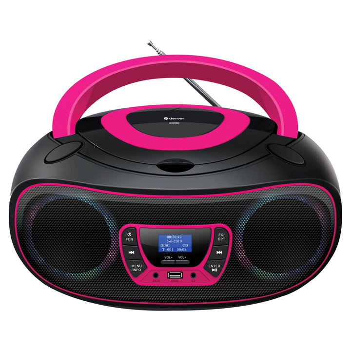 Denver DAB+ Boombox Mit DAB+/FM-Radio, Bluetooth-Funktion,Pink Rosa, Rosa