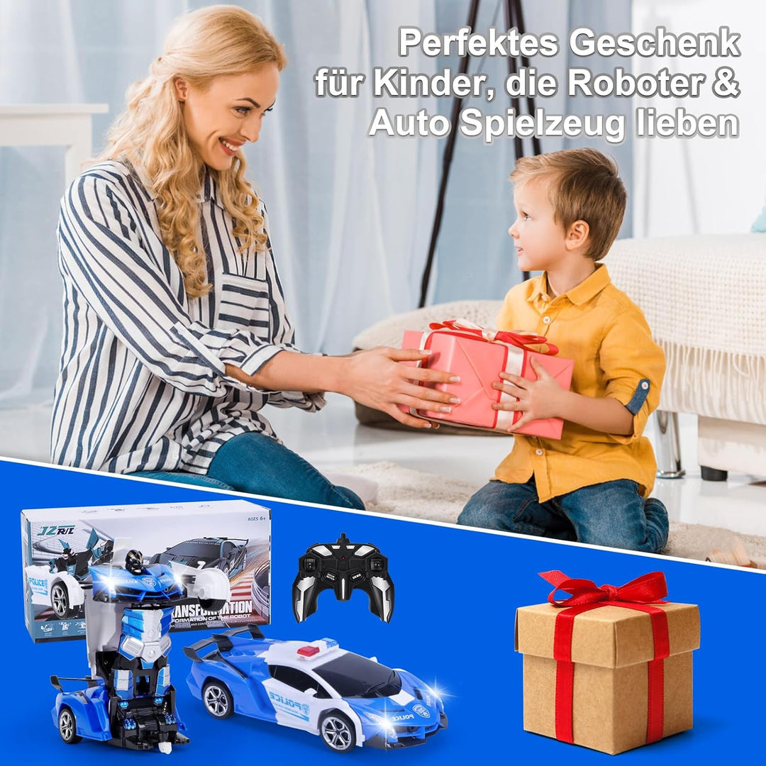 Yellcetoy Transform Spielzeug Ferngesteuertes Auto, Roboter Auto mit Handgesten Sening LED Licht Mus