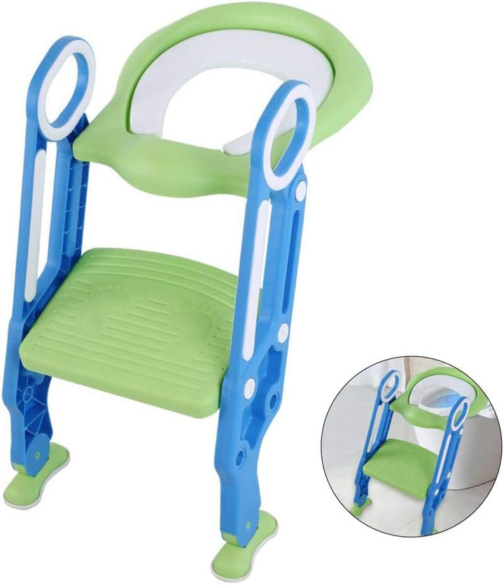 Toilettensitz für Kinder mit Treppe, Toilettentrainer, Töpfchentrainer für 1-7 Jährige, Rutschfest,