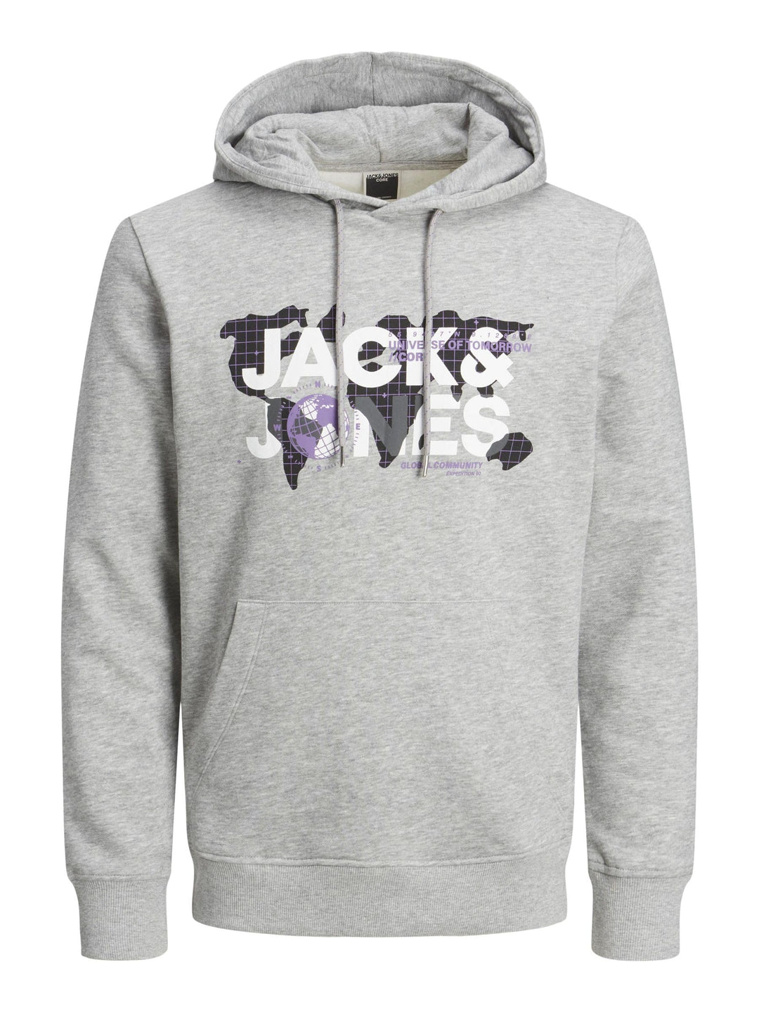 JACK & JONES Herren Jcodust Sweat Hood Sn Kapuzenpullover M Light Grey Melange/Detail:new Lgm, M Lig