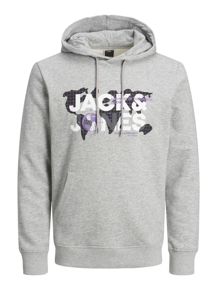 JACK & JONES Herren Jcodust Sweat Hood Sn Kapuzenpullover M Light Grey Melange/Detail:new Lgm, M Lig