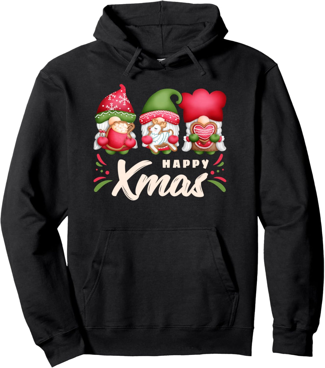 Weihnachts-Wichtel mit Plätzchen, Happy Xmas, Gnome Pullover Hoodie