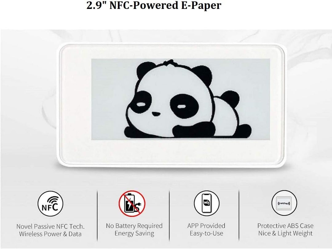 IBest 2.9inch Passive NFC-Powered e-Paper Black/White e-Ink Display, No Battery Required, Wireless P