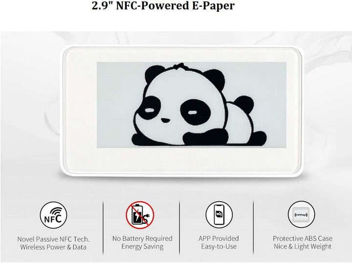 IBest 2.9inch Passive NFC-Powered e-Paper Black/White e-Ink Display, No Battery Required, Wireless P