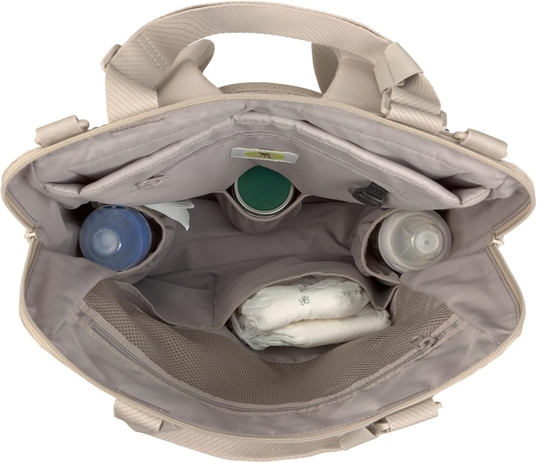 LÄSSIG Baby Wickelrucksack Wickeltasche mit Wickelunterlage, Kinderwagenbefestigung, Netztasche/GRE