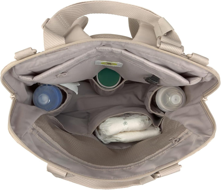 LÄSSIG Baby Wickelrucksack Wickeltasche mit Wickelunterlage, Kinderwagenbefestigung, Netztasche/GRE