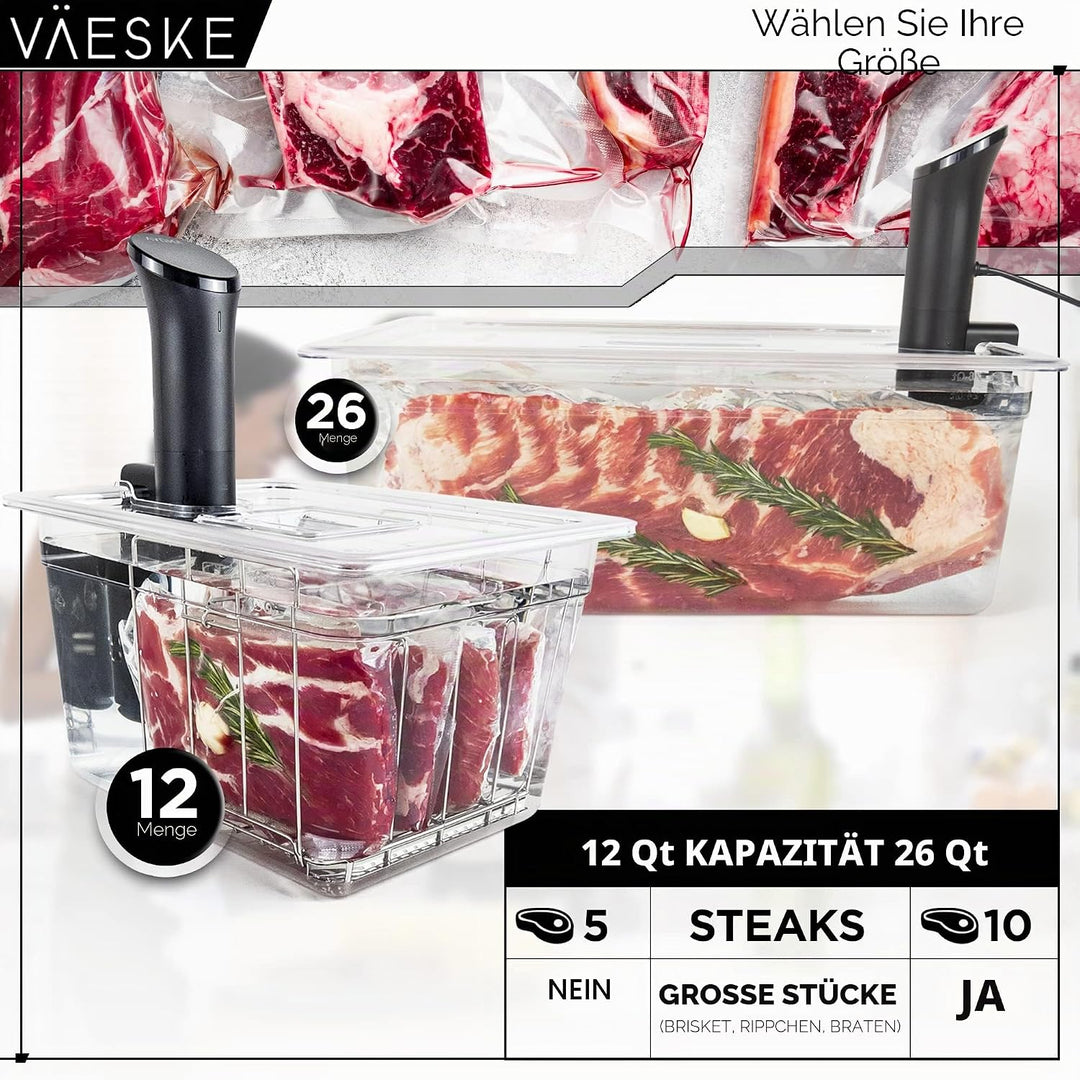 Väeske Isolierter Sous-Vide-Behälter mit Deckel und Gestell – Passend für die Meisten Sous-Vide- Gar