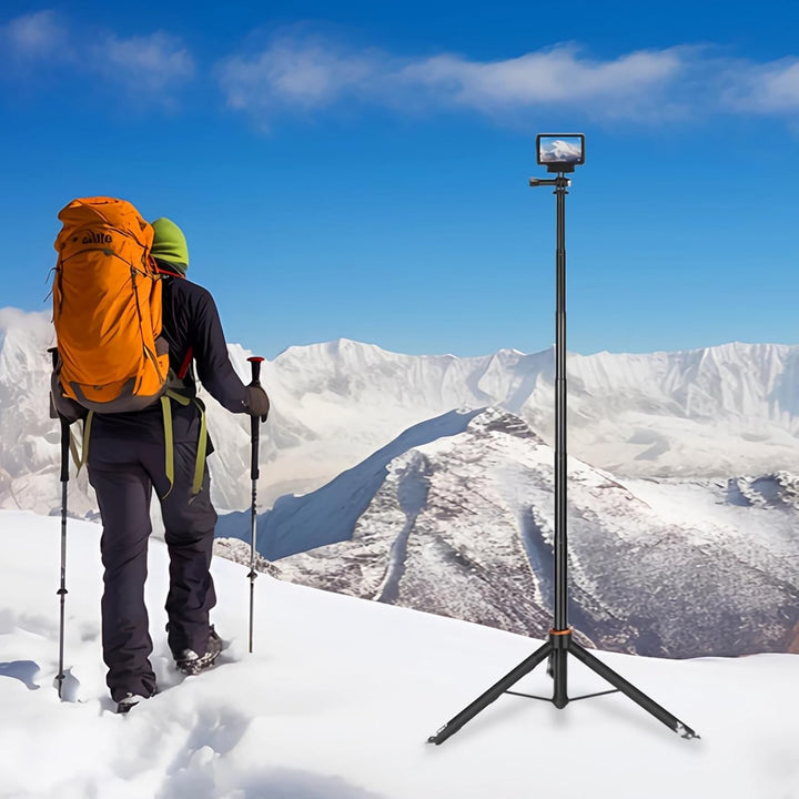 136cm Selfie Stick Stativ Set für DJI Osmo Action 5 Pro/4/3, Osmo 360, 2-in-1 Erweiterung Reisestati