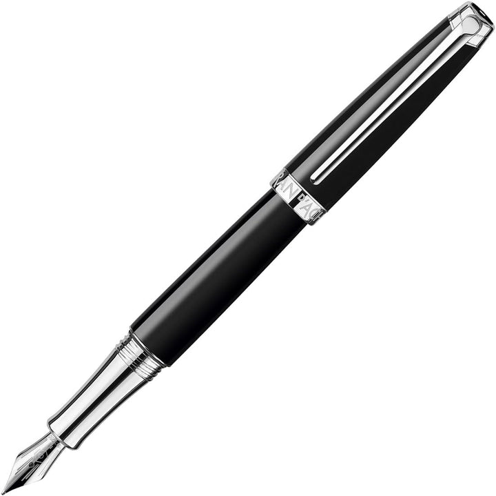 Caran d'Ache Füllhalter Léman Ebony Schwarz, silber, Feder:mittel (M), Schwarz