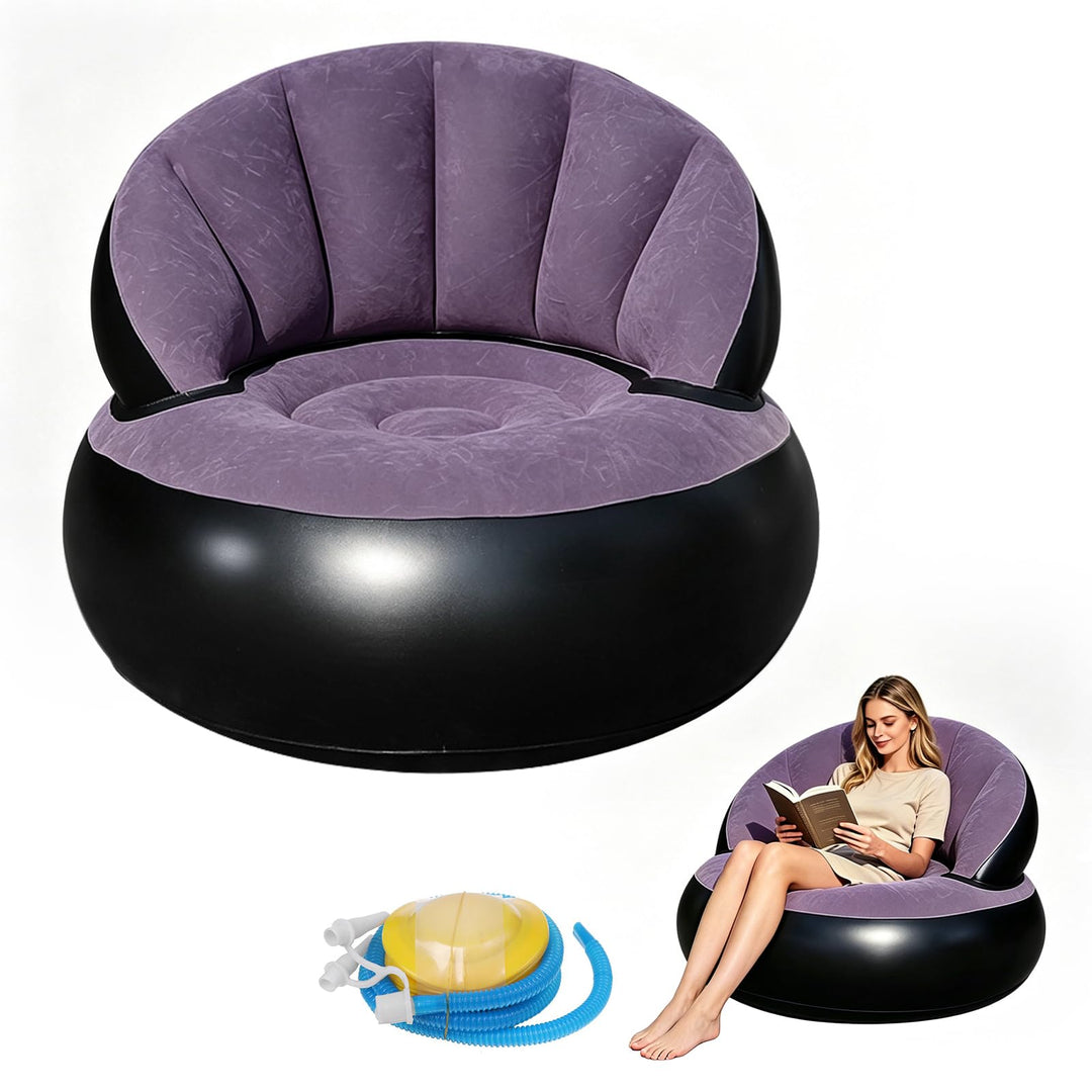 Aufblasbares Sofa mit Fusshocker, Aufblasbarer Sessel, Aufblasbares Lounge Freizeit-Sofa, Sessel,Cou