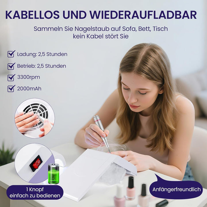 Nagelstaub-Sammelmaschine,professioneller Nagelfilter für Nagelkunst, Verwendung im Heimsalon,Tragba