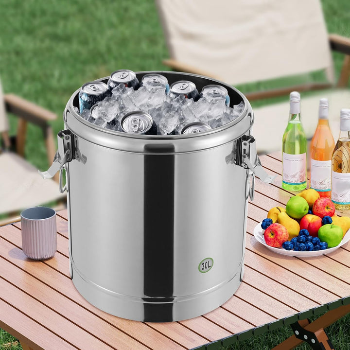 Thermobehälter Essen 10L/20L/30L, Lsolierter Suppenbehälter aus Edelstahl, Thermobehälter für Essen,
