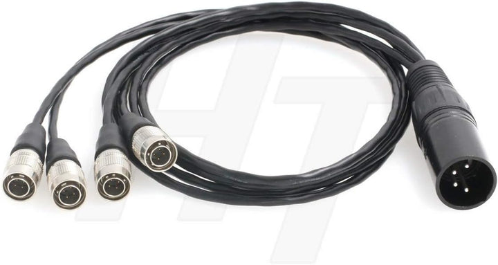 Y-Splitter Stromkabel XLR 4 Pin auf 4 x Hirose 4 Pin Stecker für Soundgeräte 688 664 Zoom F8