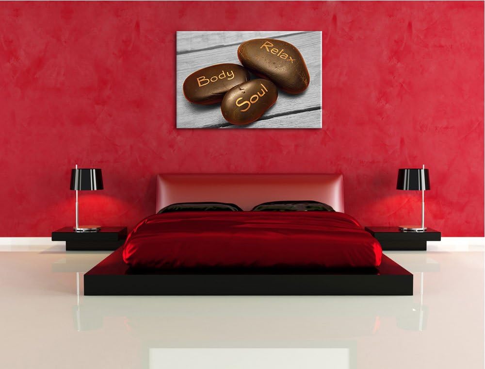 Relax Body Soul schwarz/weiss Format: 100x70 auf Leinwand, XXL riesige Bilder fertig gerahmt mit Kei