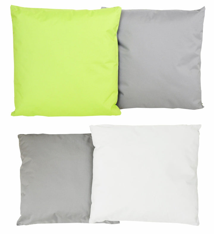 JACK 4X 2-farbiges Wende Outdoor Lounge Kissen 45x45cm Dekokissen inkl. Füllung Wasserfest Sitzkisse