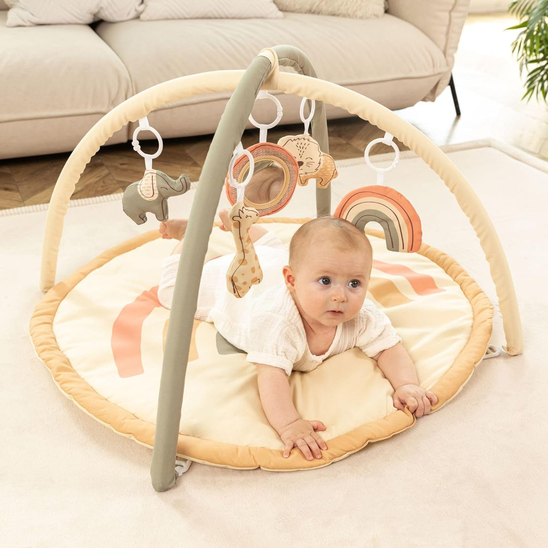 Hakuna Matte Baby Spielbogen - Extra Dicke und Weiche Krabbeldecke für Baby mit Entdeckungsspiegel u