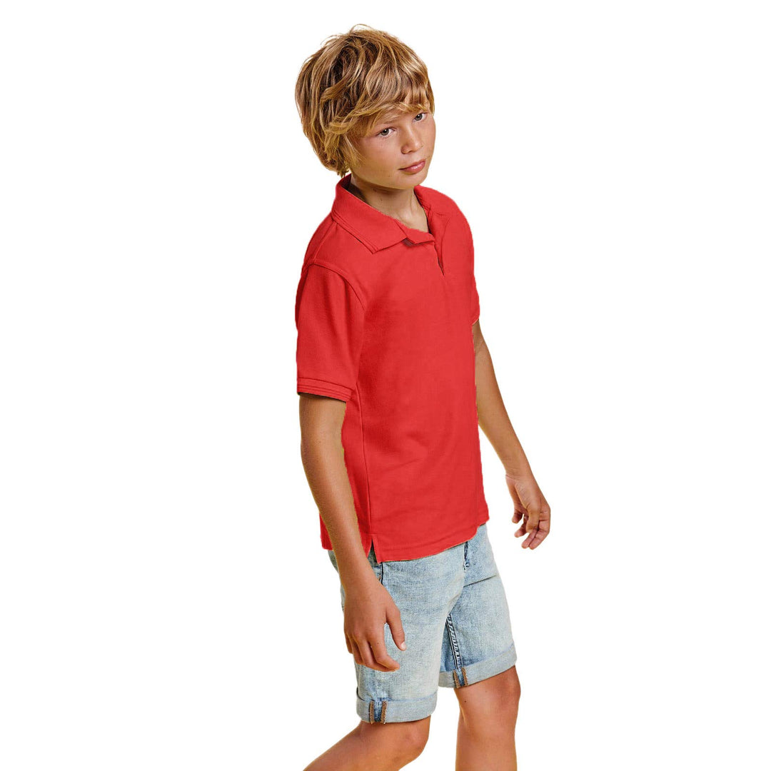 Poloshirt für Kinder, 100 % Baumwolle, mit kurzen Ärmeln, geripptem Kragen, Patte und drei Knöpfen,