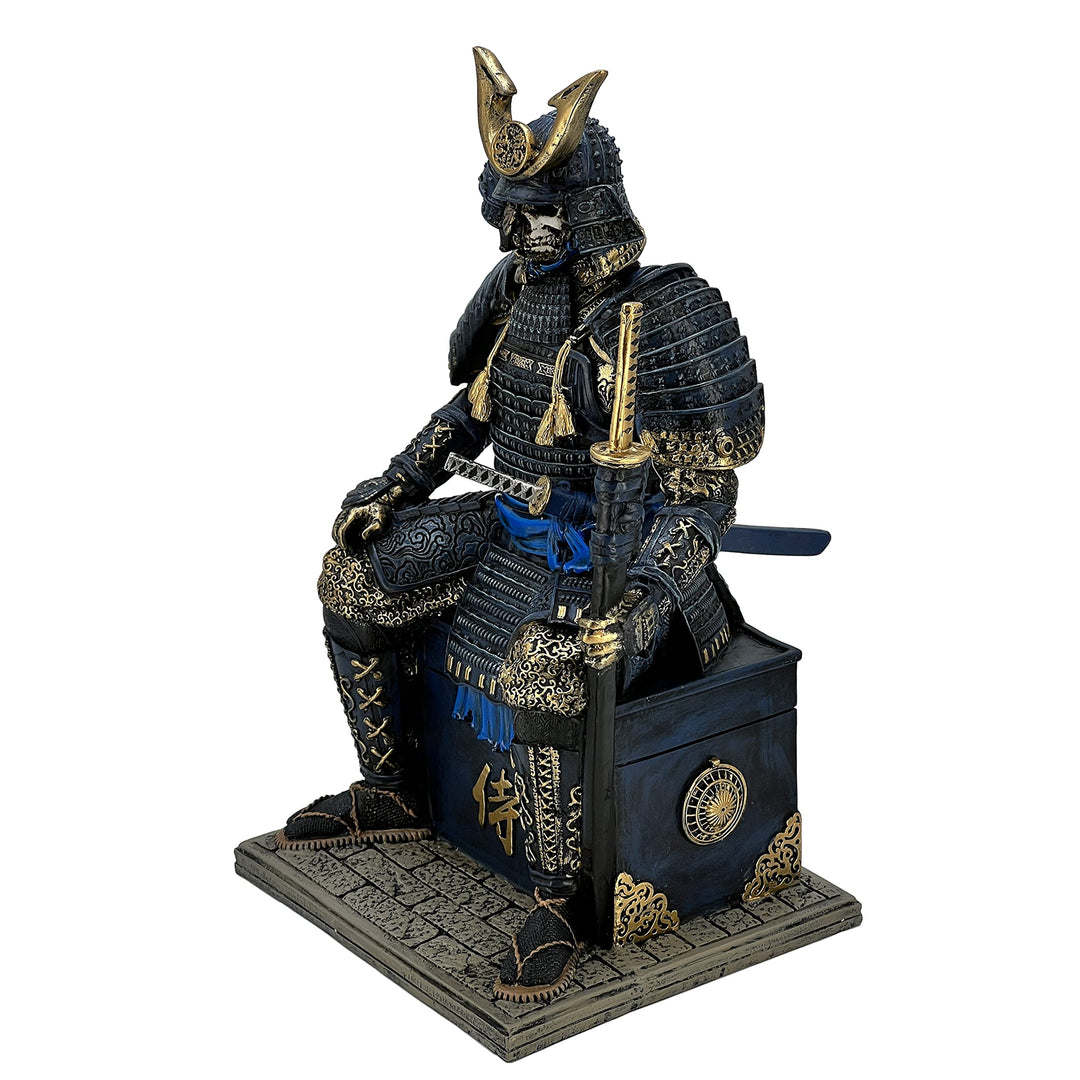MAUNDEN Mittelalterlicher antiker Samurai Untoter Krieger Harz Statue Ornament Figur Handwerk für Zu