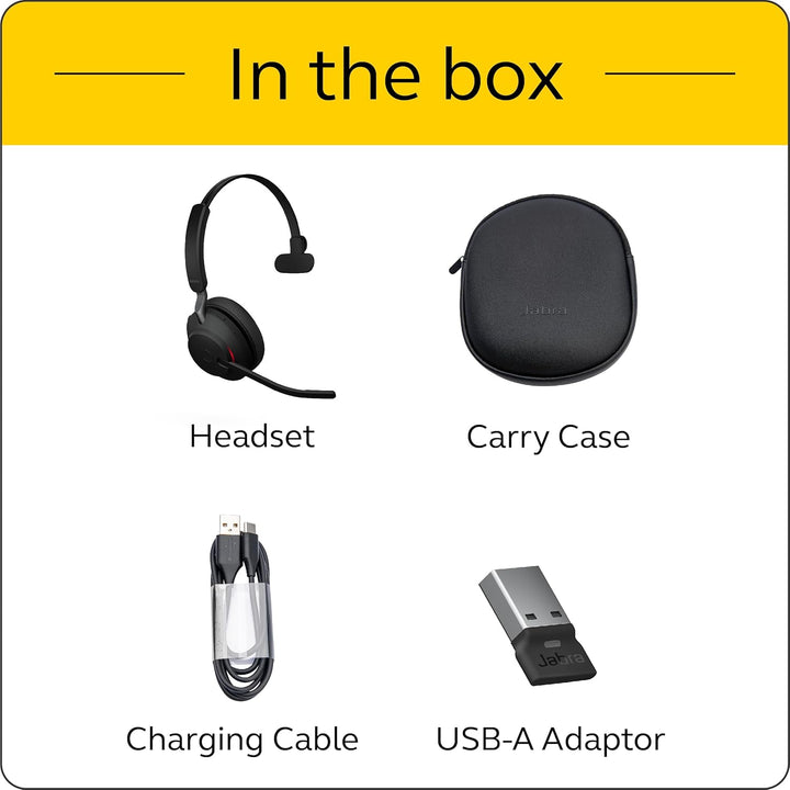Jabra Evolve2 65 - USB-A MS Teams Mono - Black Schnurlose NEU