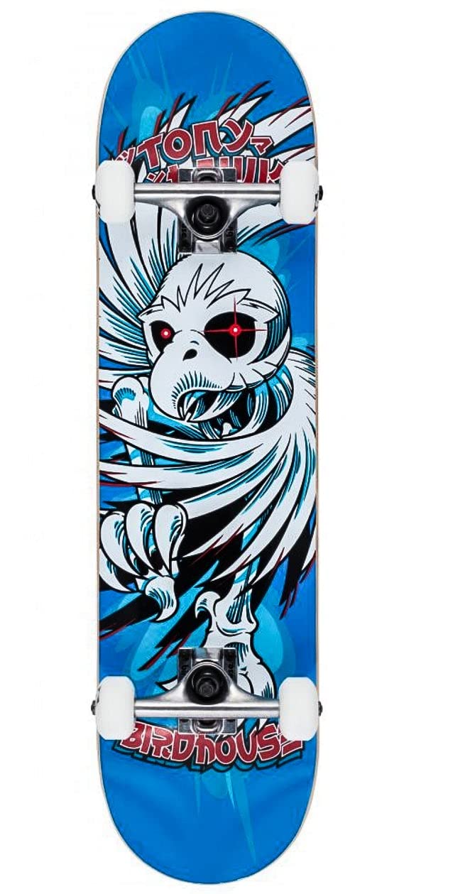 Birdhouse Stage 1 Hawk Spiral Factory Skateboard, 19,7 cm, Blau