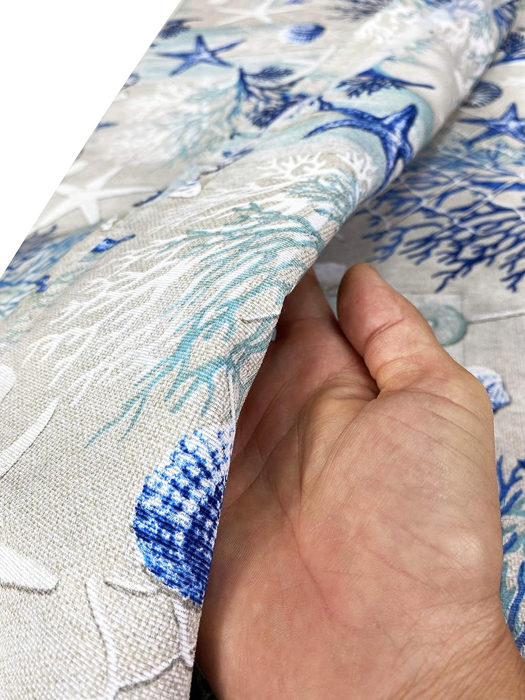 Tex Family Tagesdecke Gran Foulard Sofaüberwurf Stoff Loneta Meer Korallen blau - Einzelbett, Einzel