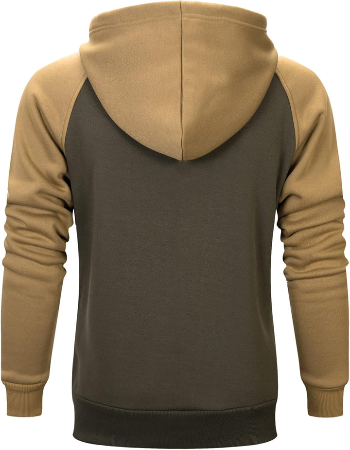 MANLUODANNI Herren Raglan Hoodie, Kapuzenpullover Herren Schlichter Vintage Pullover mit Kapuze Casu