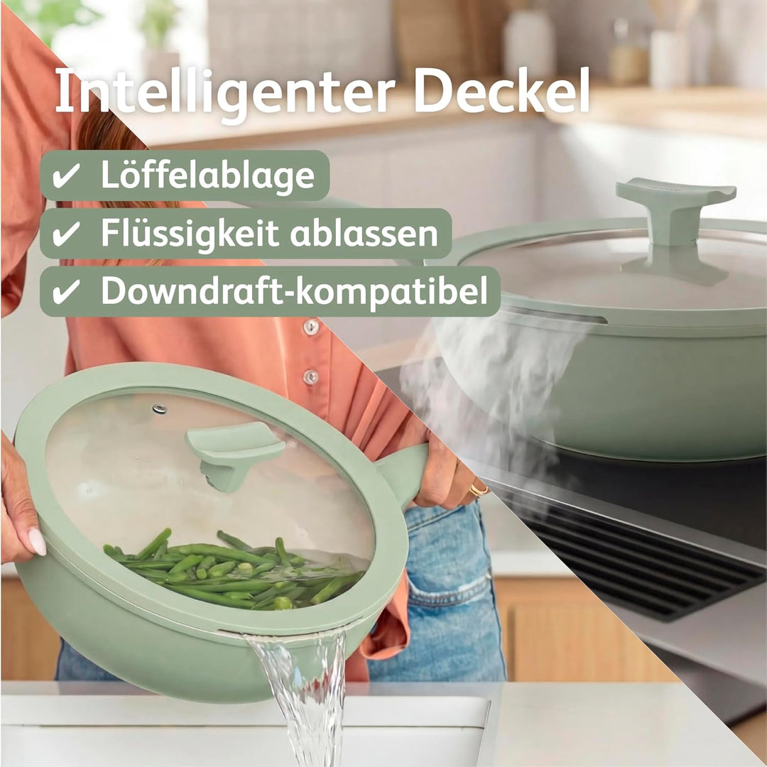 Berghoff Leo Balance Wok Pfanne (28cm) - Wok mit Deckel - Antihaft Wokpfanne - für alle Herdarten -