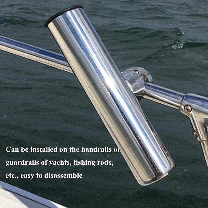 DEWIN Rutenhalter für Boot, Edelstahlboot Angelrutenhalter Zubehör für Schienen 1" bis 1-1/4"