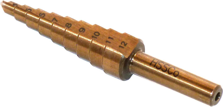 PeTools, 3tlg. Edelstahl Stufenbohrer Set (4-32mm) HSS-E Co5 Schäl-Bohrer VA Kegel Konus