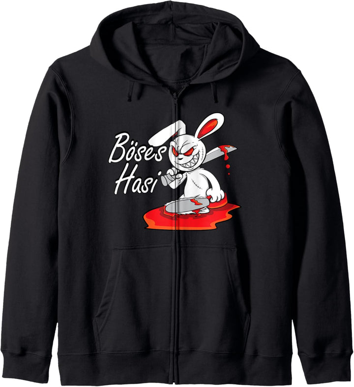 Böses Horror Hasi Lustiges Hasen Spruch Oster Geschenk Kapuzenjacke