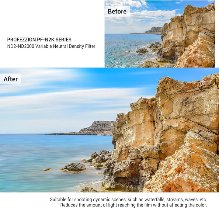 PROfezzion Variable ND Filter 72mm ND2-ND2000 (11-Stops) Graufilter für Nikon Z 24-70mm f4 S, Sigma