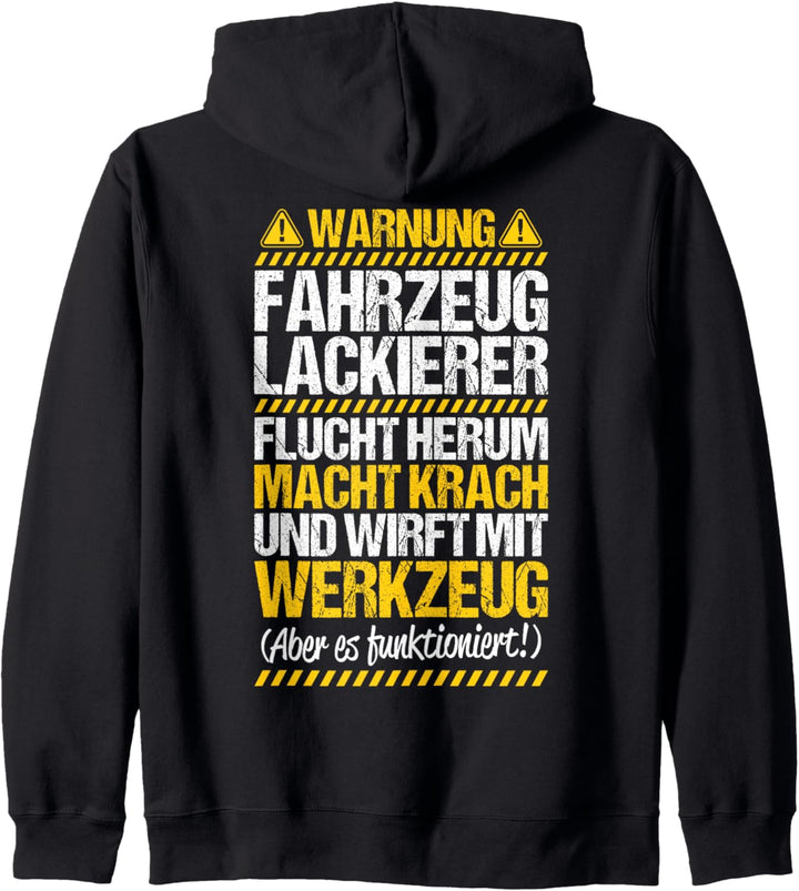 Lackierer Wirft Mit Werkzeug Fahrzeuglackierer Kapuzenjacke