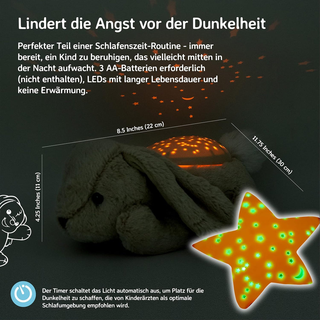 Cloud b Nachtlicht Sternenprojektor Beruhigendes Nachtlicht für Kinder | Tier-Nachtlicht mit 3 beruh