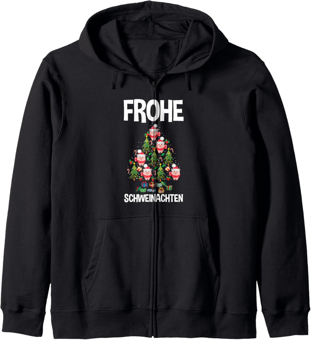 Frohe Schweinachten Schwein Weihnachten Weihnachtsbaum Kapuzenjacke