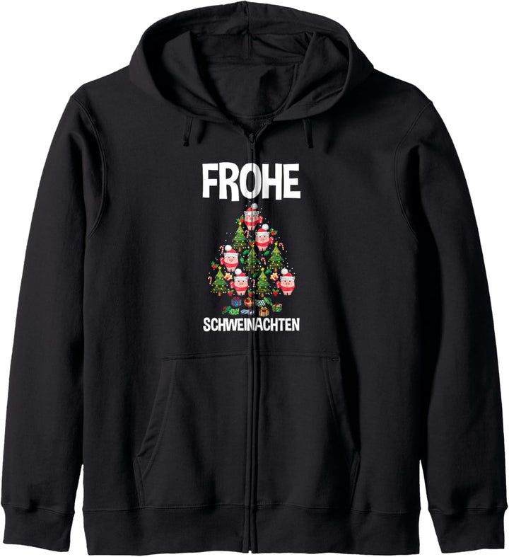 Frohe Schweinachten Schwein Weihnachten Weihnachtsbaum Kapuzenjacke