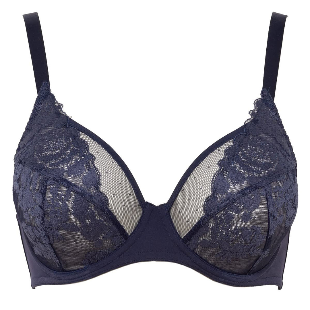 Maison Lejaby Damen Fleur Ikat BH 65E Marineblau, 65E Marineblau