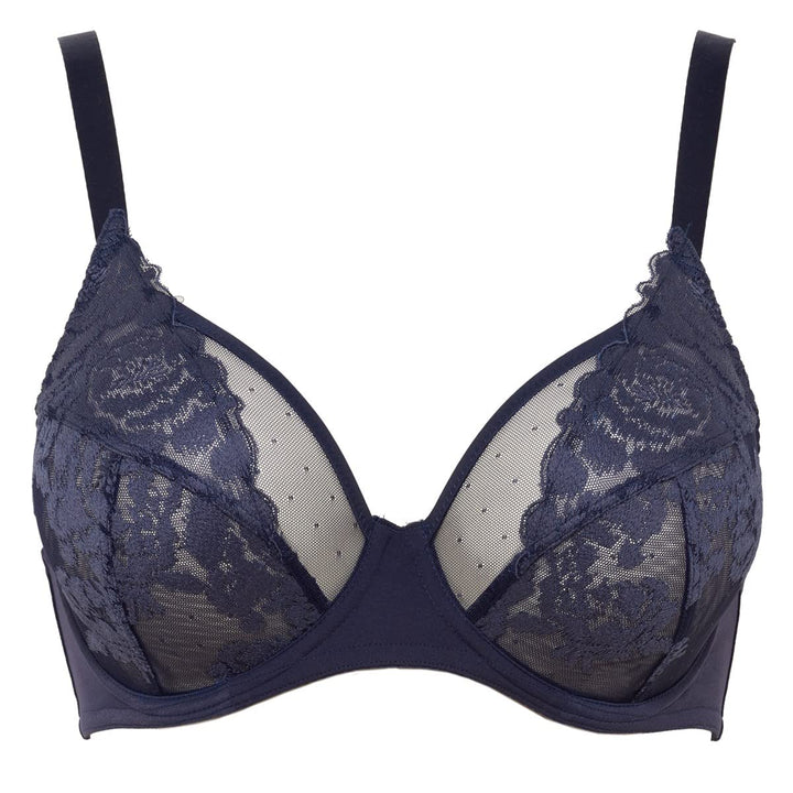 Maison Lejaby Damen Fleur Ikat BH 65E Marineblau, 65E Marineblau