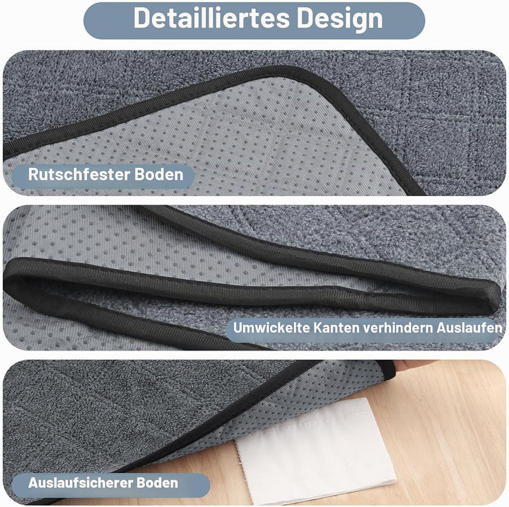 2PCS Waschbar Welpen Unterlagen Haustier, 70x100cm Schnell Absorbierend Haustier Hygieneunterlage, W