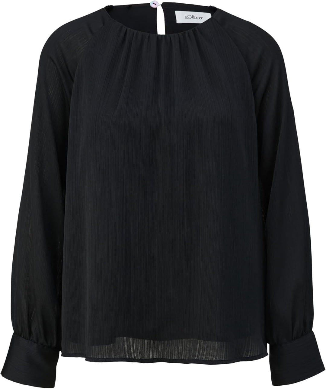 s.Oliver BLACK LABEL Damen Chiffon-Bluse mit Webstruktur, 9999