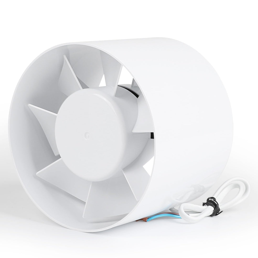 lalago Kanal Rohrventilator 150mm, Inline-Abluftventilator 34dB Leise Weiss, Rohrlüfter mit Rückstau