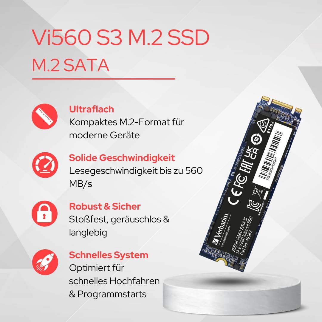 Verbatim Vi560 S3 SSD, internes SSD-Laufwerk mit 1 TB Datenspeicher, Solid State Drive mit SATA III